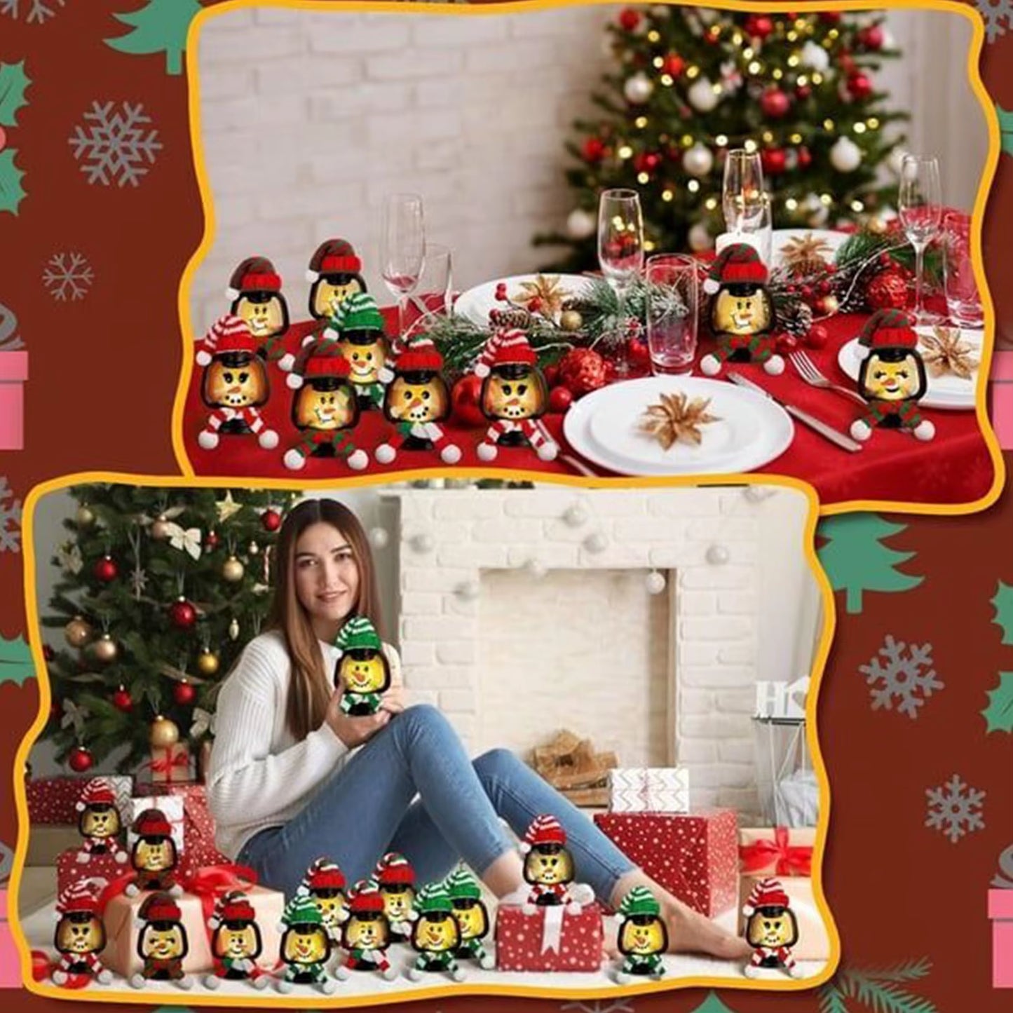 Linterna de muñeco de nieve 