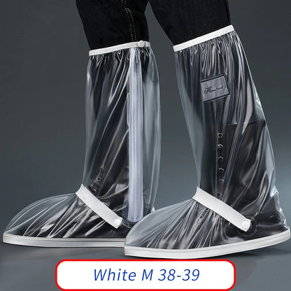 42Cm High Rain Boot Covers Waterproof PVC Overshoes Unisex, Reflective for Motorcycle Bike Work Safety, Dust Mud Rain Protection